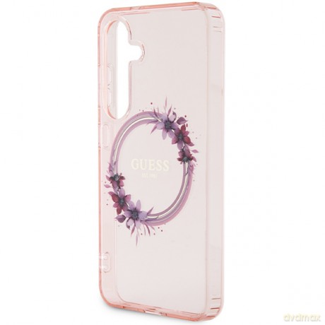 Guess nakładka do Samsung Galaxy S24 GUHMS24SHFWFCP różowa HC MAGSAFE IML FLOWERS WREATH