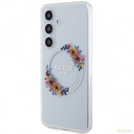 Guess nakładka do Samsung Galaxy S24 GUHMS24SHFWFCT transparentna HC MAGSAFE IML FLOWERS WREATH