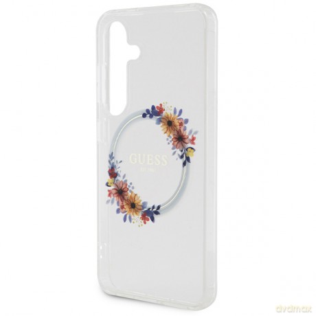 Guess nakładka do Samsung Galaxy S24 GUHMS24SHFWFCT transparentna HC MAGSAFE IML FLOWERS WREATH