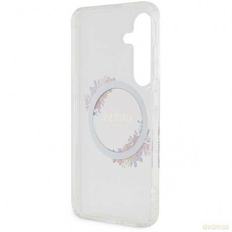 Guess nakładka do Samsung Galaxy S24 GUHMS24SHFWFCT transparentna HC MAGSAFE IML FLOWERS WREATH