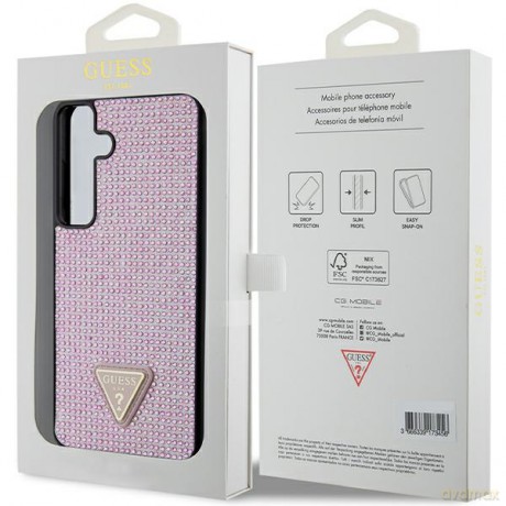 Guess nakładka do Samsung Galaxy S24 Plus GUHCS24MHDGPPP różowa HC RHINESTONE TRIANGLE