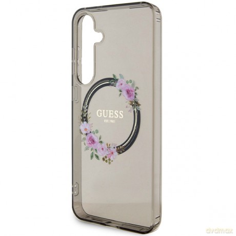Guess nakładka do Samsung Galaxy S24 Plus GUHMS24MHFWFCK czarna HC MAGSAFE IML FLOWERS WREATH