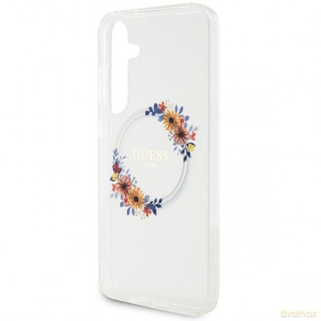 Guess nakładka do Samsung Galaxy S24 Plus GUHMS24MHFWFCT transparentna HC MAGSAFE IML FLOWERS WREATH