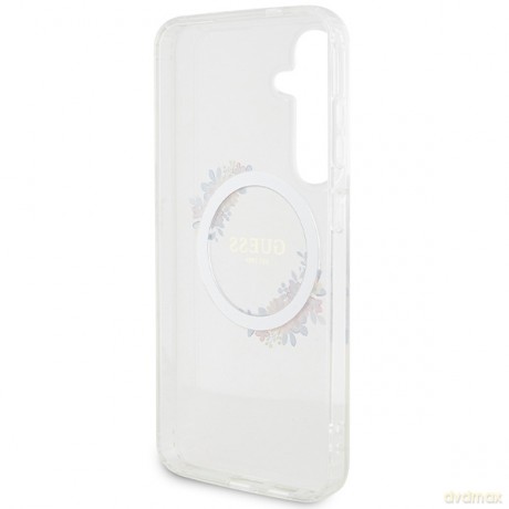 Guess nakładka do Samsung Galaxy S24 Plus GUHMS24MHFWFCT transparentna HC MAGSAFE IML FLOWERS WREATH