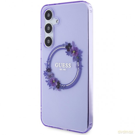 Guess nakładka do Samsung Galaxy S24 Plus GUHMS24MHFWFCU fioletowa HC MAGSAFE IML FLOWERS WREATH