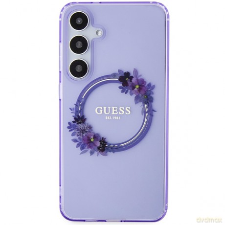 Guess nakładka do Samsung Galaxy S24 Plus GUHMS24MHFWFCU fioletowa HC MAGSAFE IML FLOWERS WREATH