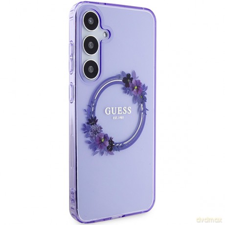 Guess nakładka do Samsung Galaxy S24 Plus GUHMS24MHFWFCU fioletowa HC MAGSAFE IML FLOWERS WREATH