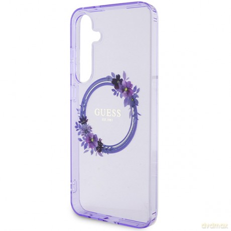 Guess nakładka do Samsung Galaxy S24 Plus GUHMS24MHFWFCU fioletowa HC MAGSAFE IML FLOWERS WREATH