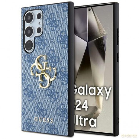Guess nakładka do Samsung Galaxy S24 Ultra GUHCS24L4GMGBL niebieska HC PU LEATHER 4G METAL LOGO
