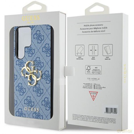 Guess nakładka do Samsung Galaxy S24 Ultra GUHCS24L4GMGBL niebieska HC PU LEATHER 4G METAL LOGO