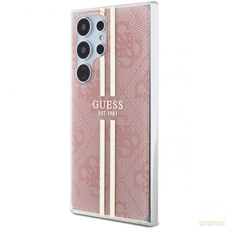 Guess nakładka do Samsung Galaxy S24 Ultra GUHCS24LH4PSEGP różowa HC IML 4G gold STRIPE