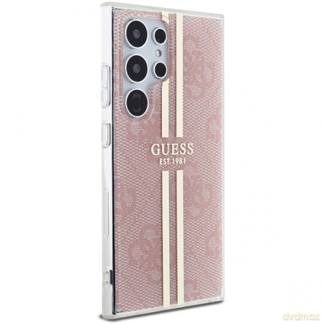 Guess nakładka do Samsung Galaxy S24 Ultra GUHCS24LH4PSEGP różowa HC IML 4G gold STRIPE