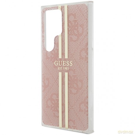 Guess nakładka do Samsung Galaxy S24 Ultra GUHCS24LH4PSEGP różowa HC IML 4G gold STRIPE