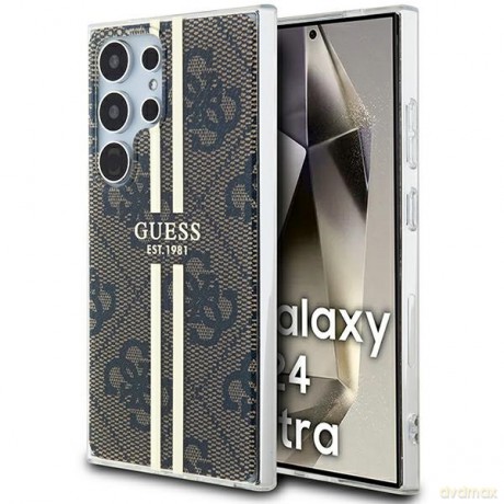 Guess nakładka do Samsung Galaxy S24 Ultra GUHCS24LH4PSEGW brązowa HC IML 4G gold STRIPE