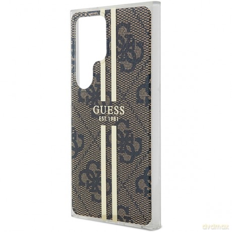 Guess nakładka do Samsung Galaxy S24 Ultra GUHCS24LH4PSEGW brązowa HC IML 4G gold STRIPE