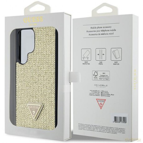 Guess nakładka do Samsung Galaxy S24 Ultra GUHCS24LHDGPPD złota HC RHINESTONE TRIANGLE