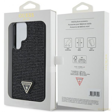 Guess nakładka do Samsung Galaxy S24 Ultra GUHCS24LHDGPPK czarna HC RHINESTONE TRIANGLE