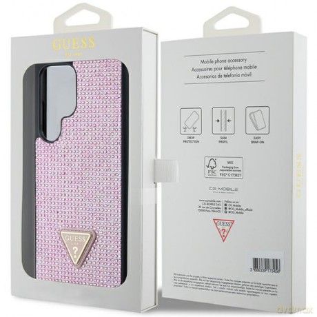Guess nakładka do Samsung Galaxy S24 Ultra GUHCS24LHDGPPP różowa HC RHINESTONE TRIANGLE