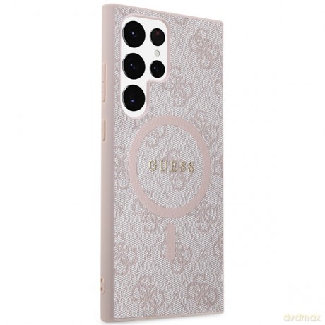 Guess nakładka do Samsung Galaxy S24 Ultra GUHMS24LG4GFRP różowa HC MAGSAFE PU 4G RING CLASSIC LOGO
