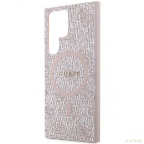 Guess nakładka do Samsung Galaxy S24 Ultra GUHMS24LG4GFRP różowa HC MAGSAFE PU 4G RING CLASSIC LOGO