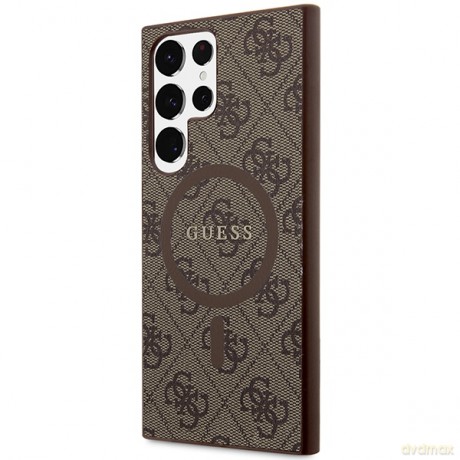 Guess nakładka do Samsung Galaxy S24 Ultra GUHMS24LG4GFRW brązowa HC MAGSAFE PU 4G RING CLASSIC LOGO