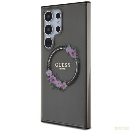 Guess nakładka do Samsung Galaxy S24 Ultra GUHMS24LHFWFCK czarna HC MAGSAFE IML FLOWERS WREATH