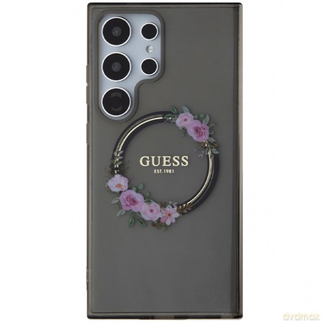 Guess nakładka do Samsung Galaxy S24 Ultra GUHMS24LHFWFCK czarna HC MAGSAFE IML FLOWERS WREATH