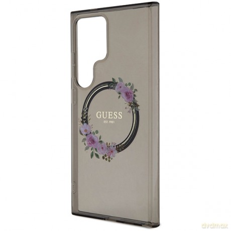 Guess nakładka do Samsung Galaxy S24 Ultra GUHMS24LHFWFCK czarna HC MAGSAFE IML FLOWERS WREATH