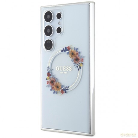 Guess nakładka do Samsung Galaxy S24 Ultra GUHMS24LHFWFCT transparentna HC MAGSAFE IML FLOWERS WREATH