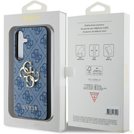 Guess nakładka do Samsung Galaxy S24+ GUHCS24M4GMGBL niebieska HC PU LEATHER 4G METAL LOGO