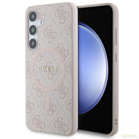 Guess nakładka do Samsung Galaxy S24+ GUHMS24MG4GFRP różowa HC MAGSAFE PU 4G RING CLASSIC LOGO