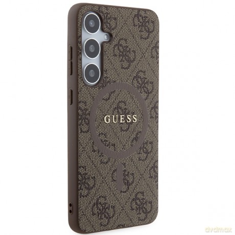 Guess nakładka do Samsung Galaxy S24+ GUHMS24MG4GFRW brązowa HC MAGSAFE PU 4G RING CLASSIC LOGO