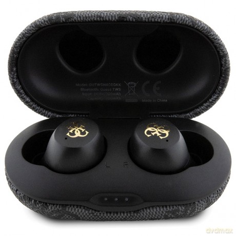 Guess słuchawki Bluetooth GUTWSP4EGK TWS ENC 4G PU METAL LOGO czarne