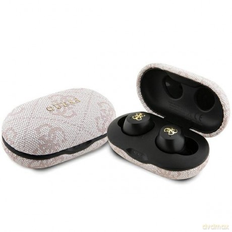 Guess słuchawki Bluetooth GUTWSP4EGP TWS ENC 4G PU METAL LOGO różowe