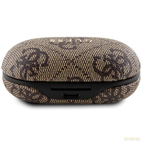 Guess słuchawki Bluetooth GUTWSP4EGW TWS ENC 4G PU METAL LOGO brązowe