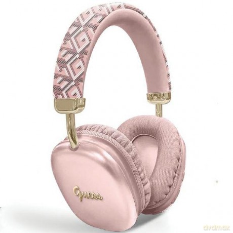 Guess słuchawki nauszne Bluetooth GUBHK1GCTCSP GCUBE METALLIC SCRIPT LOGO różowe