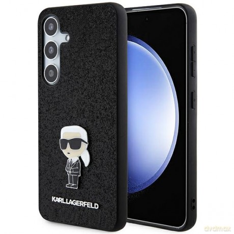 Karl Lagerfeld nakładka do Samsung Galaxy S24 KLHCS24SGKNPSK czarna HC IKONIK FIXED GLITTER IKONIK LOGO METAL PIN