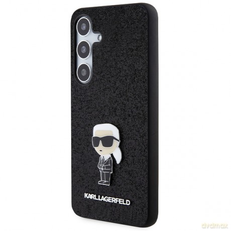 Karl Lagerfeld nakładka do Samsung Galaxy S24 KLHCS24SGKNPSK czarna HC IKONIK FIXED GLITTER IKONIK LOGO METAL PIN