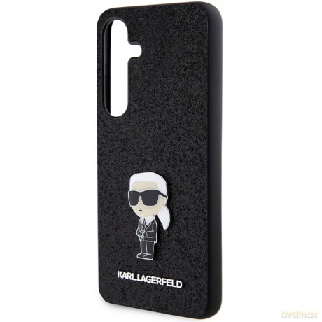 Karl Lagerfeld nakładka do Samsung Galaxy S24 KLHCS24SGKNPSK czarna HC IKONIK FIXED GLITTER IKONIK LOGO METAL PIN