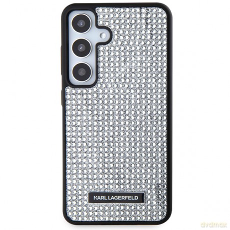 Karl Lagerfeld nakładka do Samsung Galaxy S24 KLHCS24SHDSPRS srebrna HC RHINESTONE LOGO METAL PLATE