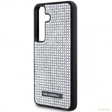 Karl Lagerfeld nakładka do Samsung Galaxy S24 KLHCS24SHDSPRS srebrna HC RHINESTONE LOGO METAL PLATE