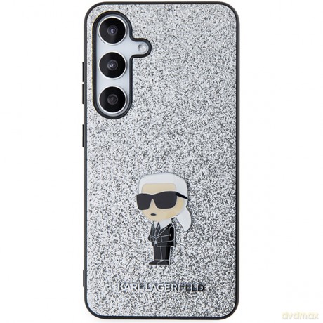 Karl Lagerfeld nakładka do Samsung Galaxy S24 Plus KLHCS24MGCNPSG srebrna HC IKONIK FIXED GLITTER IKONIK LOGO METAL PIN