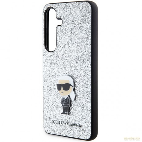 Karl Lagerfeld nakładka do Samsung Galaxy S24 Plus KLHCS24MGCNPSG srebrna HC IKONIK FIXED GLITTER IKONIK LOGO METAL PIN