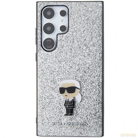 Karl Lagerfeld nakładka do Samsung Galaxy S24 Ultra KLHCS24LGCNPSG srebrna HC IKONIK FIXED GLITTER IKONIK LOGO METAL PIN
