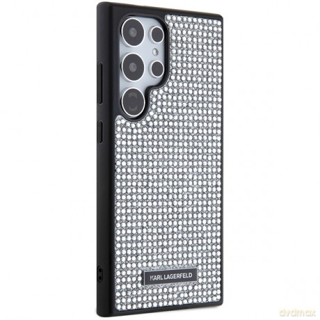 Karl Lagerfeld nakładka do Samsung Galaxy S24 Ultra KLHCS24LHDSPRS srebrna HC RHINESTONE LOGO METAL PLATE