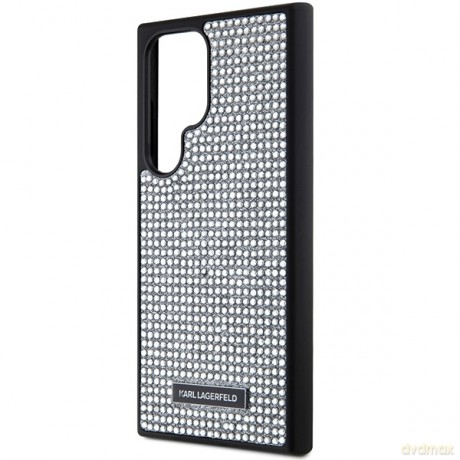 Karl Lagerfeld nakładka do Samsung Galaxy S24 Ultra KLHCS24LHDSPRS srebrna HC RHINESTONE LOGO METAL PLATE