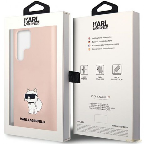 Karl Lagerfeld nakładka do Samsung Galaxy S24 Ultra KLHCS24LSNCHBCP różowa HC SILICONE NFT CHOUPETTE