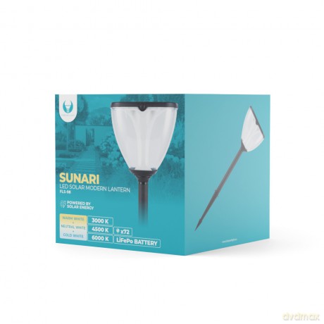 Lampa solarna LED SUNARI FLS-98 Słupek MODERN 3000K+6000K 2200mAh LiFePO4 + PIR Forever Light