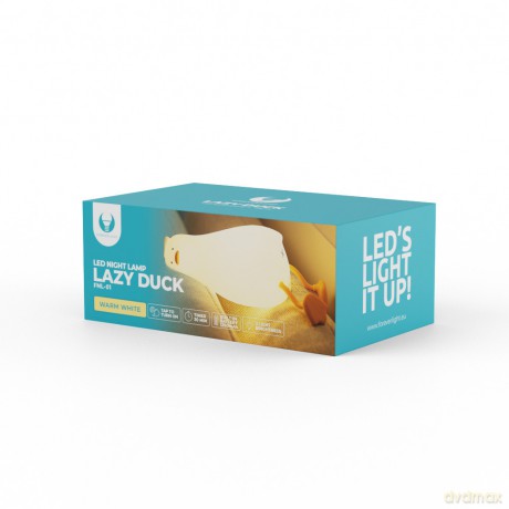 Lampka nocna LED LEŻĄCA KACZKA FNL-01 biała silikon Forever Light
