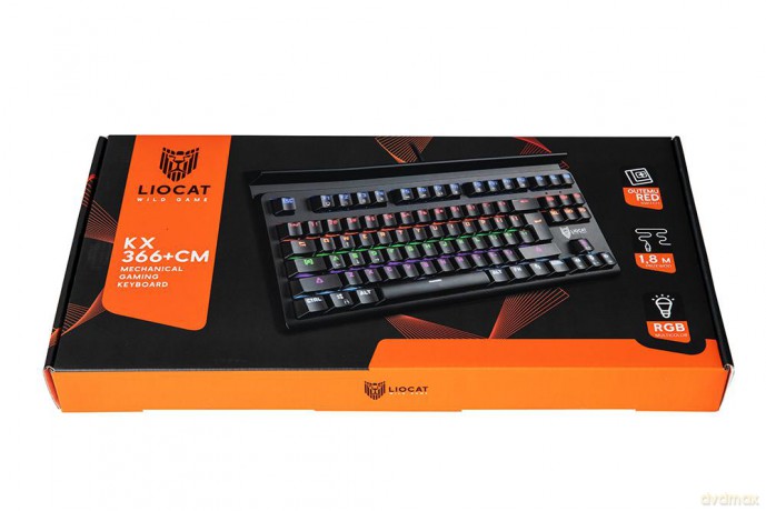 Liocat klawiatura gamingowa KX 366+ CM mechaniczna qwerty outemu red czarna